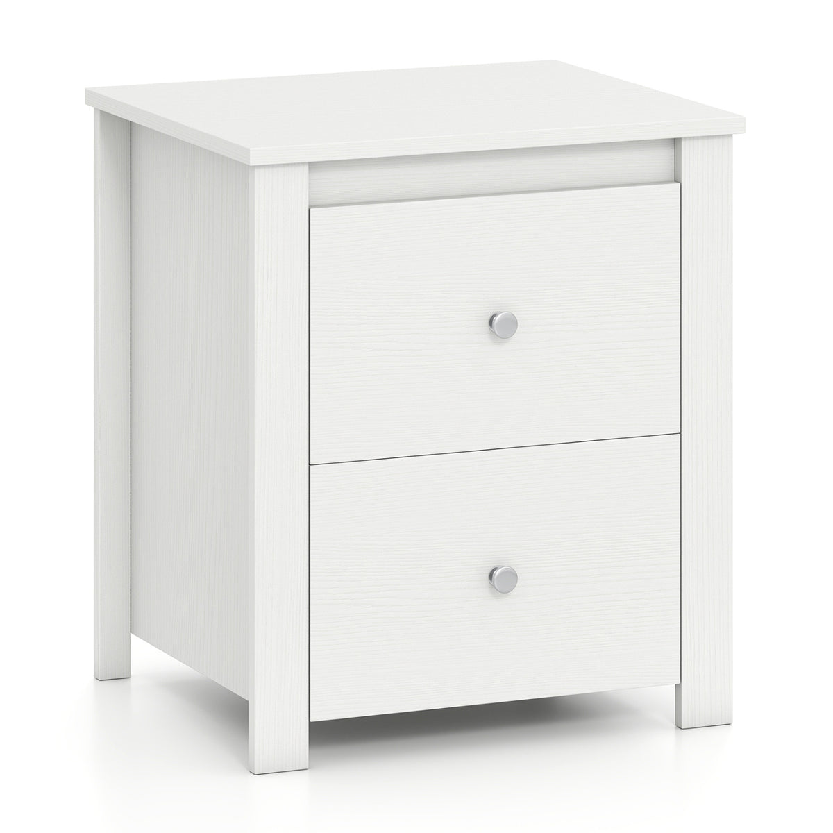 Nightstand with 2 Drawers & Storage for Bedroom Living Room Small Spaces
