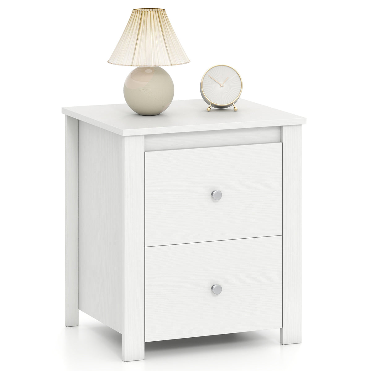 Nightstand with 2 Drawers & Storage for Bedroom Living Room Small Spaces