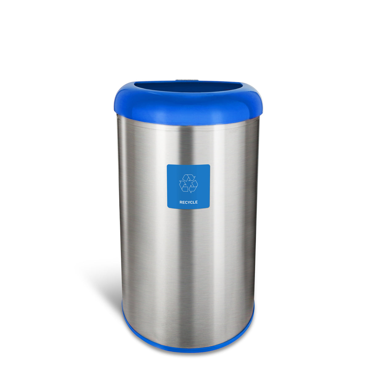 Semi-Round Open Top Trash Can 13 Gallon, Black/Blue/Red | OTT-50-19