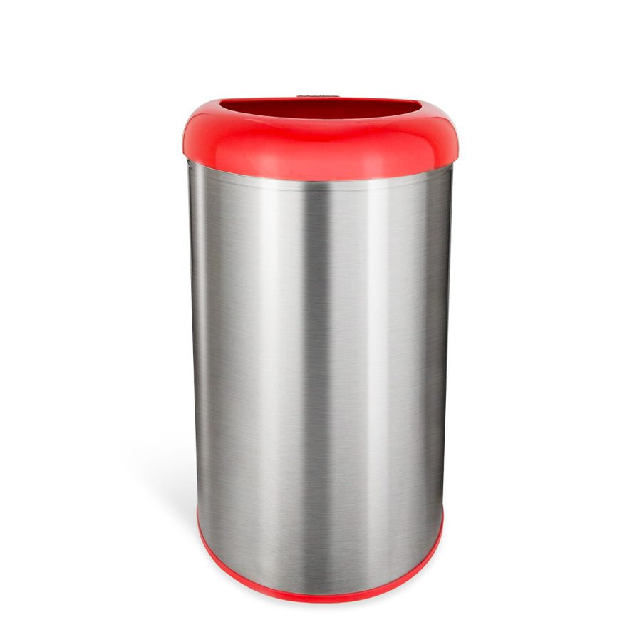 Semi-Round Open Top Trash Can 13 Gallon, Black/Blue/Red | OTT-50-19