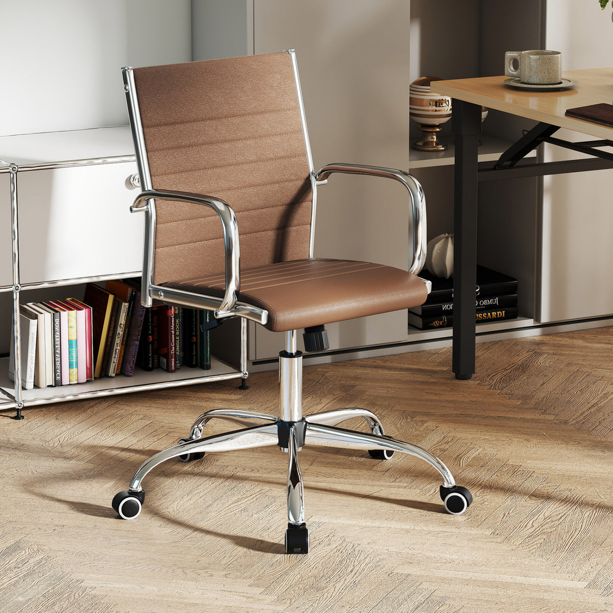 Office Chair Height Adjustable Conference Room Chair with Rocking Backrest Armrests