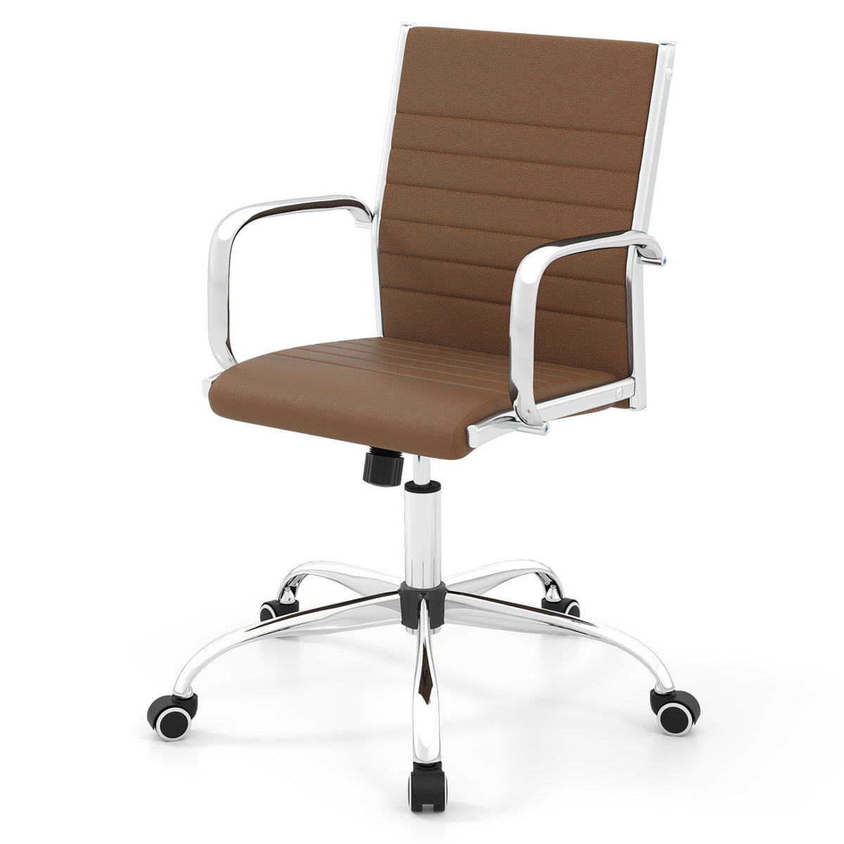 Office Chair Height Adjustable Conference Room Chair with Rocking Backrest Armrests