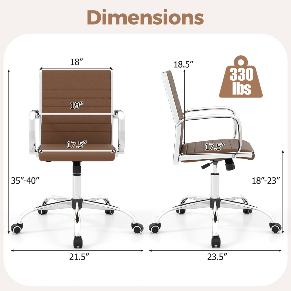 Office Chair Height Adjustable Conference Room Chair with Rocking Backrest Armrests
