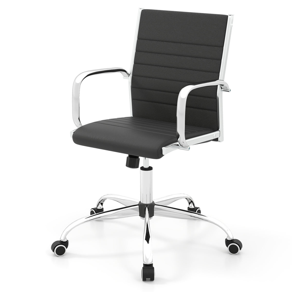 Office Chair Height Adjustable Conference Room Chair with Rocking Backrest Armrests