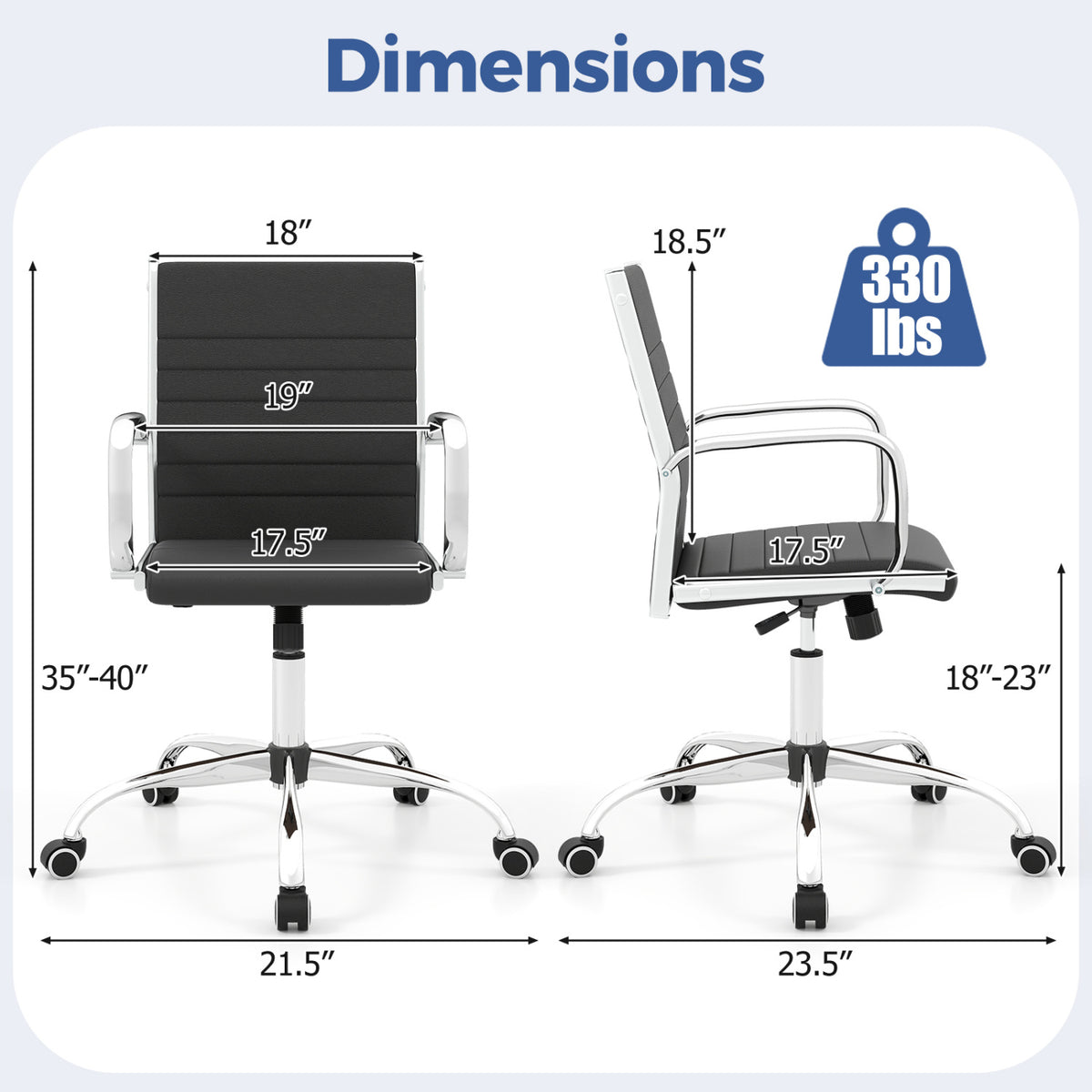 Office Chair Height Adjustable Conference Room Chair with Rocking Backrest Armrests