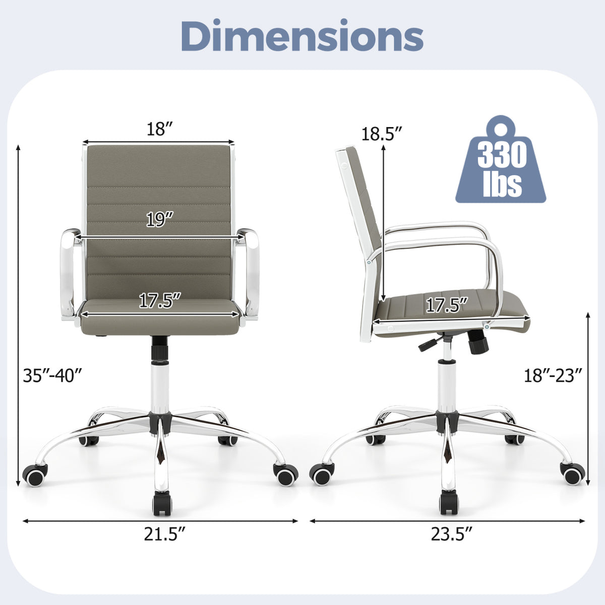 Office Chair Height Adjustable Conference Room Chair with Rocking Backrest Armrests