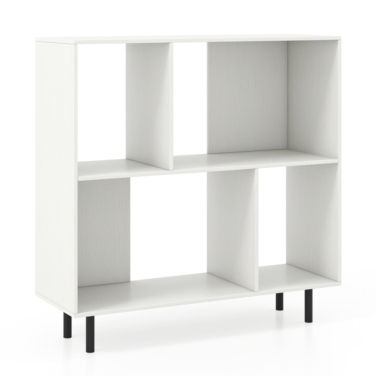Open Shelf Bookcase with 4 Compartments