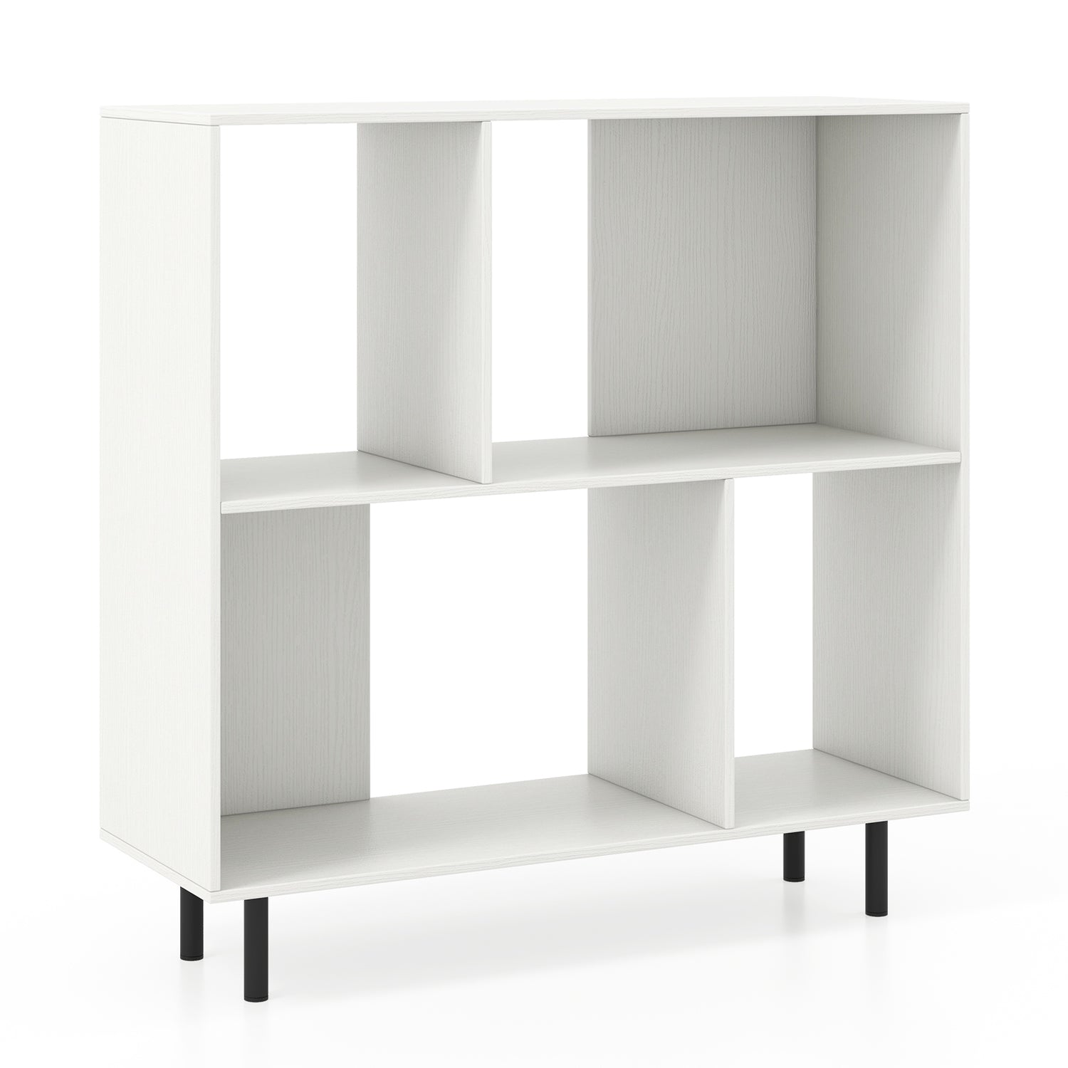 Open Shelf Bookcase with 4 Compartments