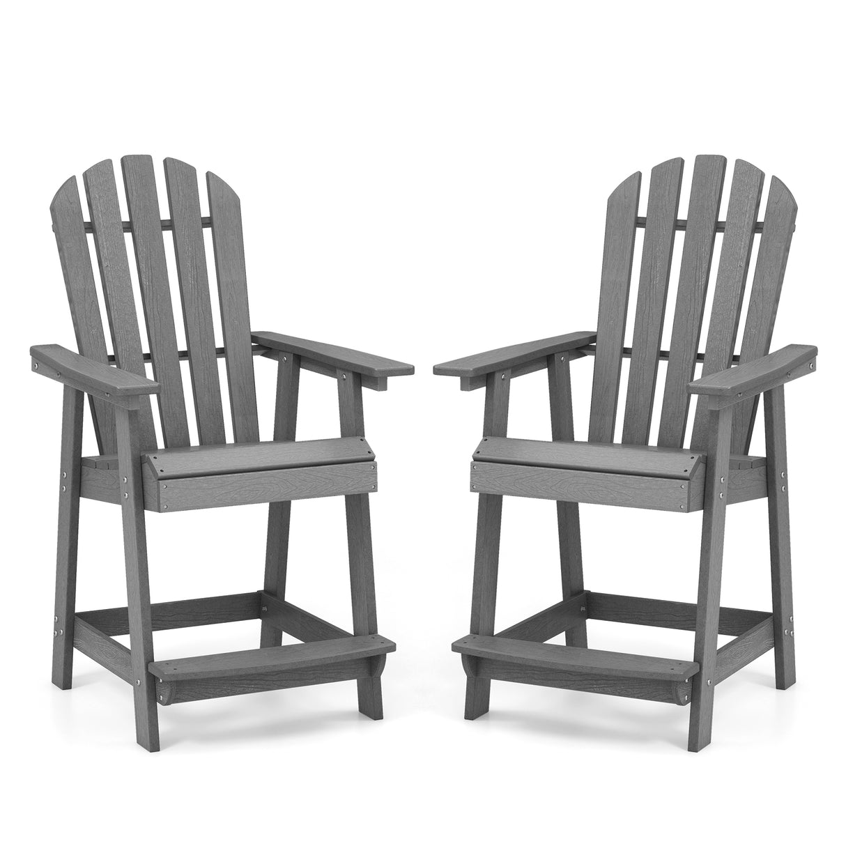 HDPE Patio Chair with Armrest and Footrest for Indoor Outdoor