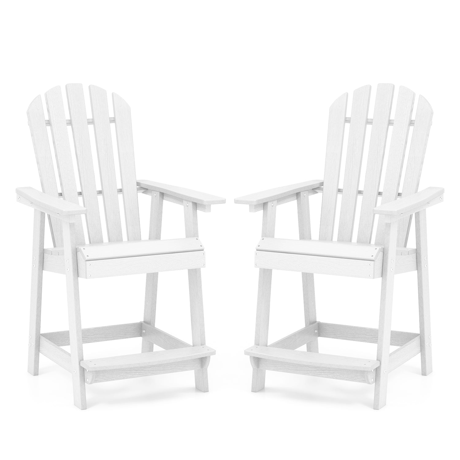 HDPE Patio Chair with Armrest and Footrest for Indoor Outdoor