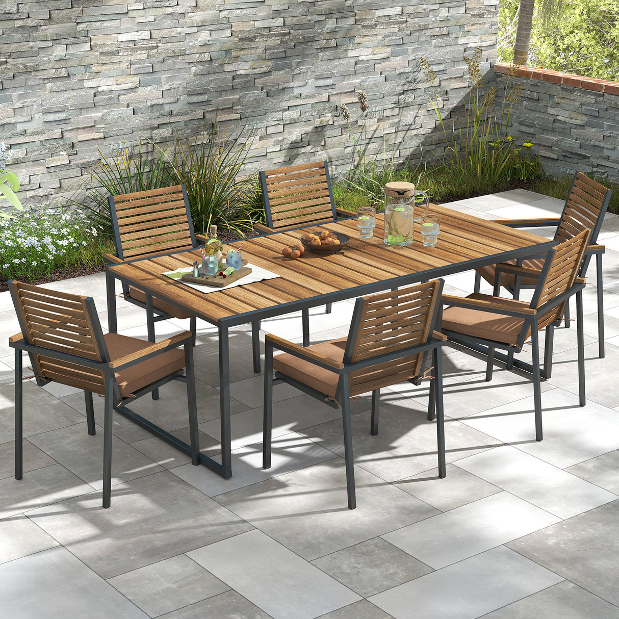 Outdoor Chair Cushion Set of 2 Waterproof Fade-Resistant Olefin Seat Cushions