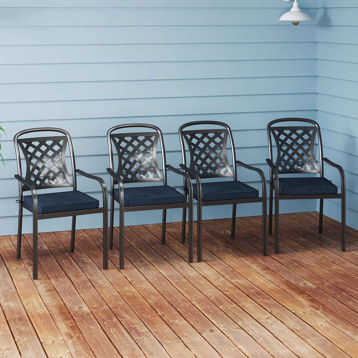 Outdoor Chair Cushion Set of 2 Waterproof Fade-Resistant Olefin Seat Cushions