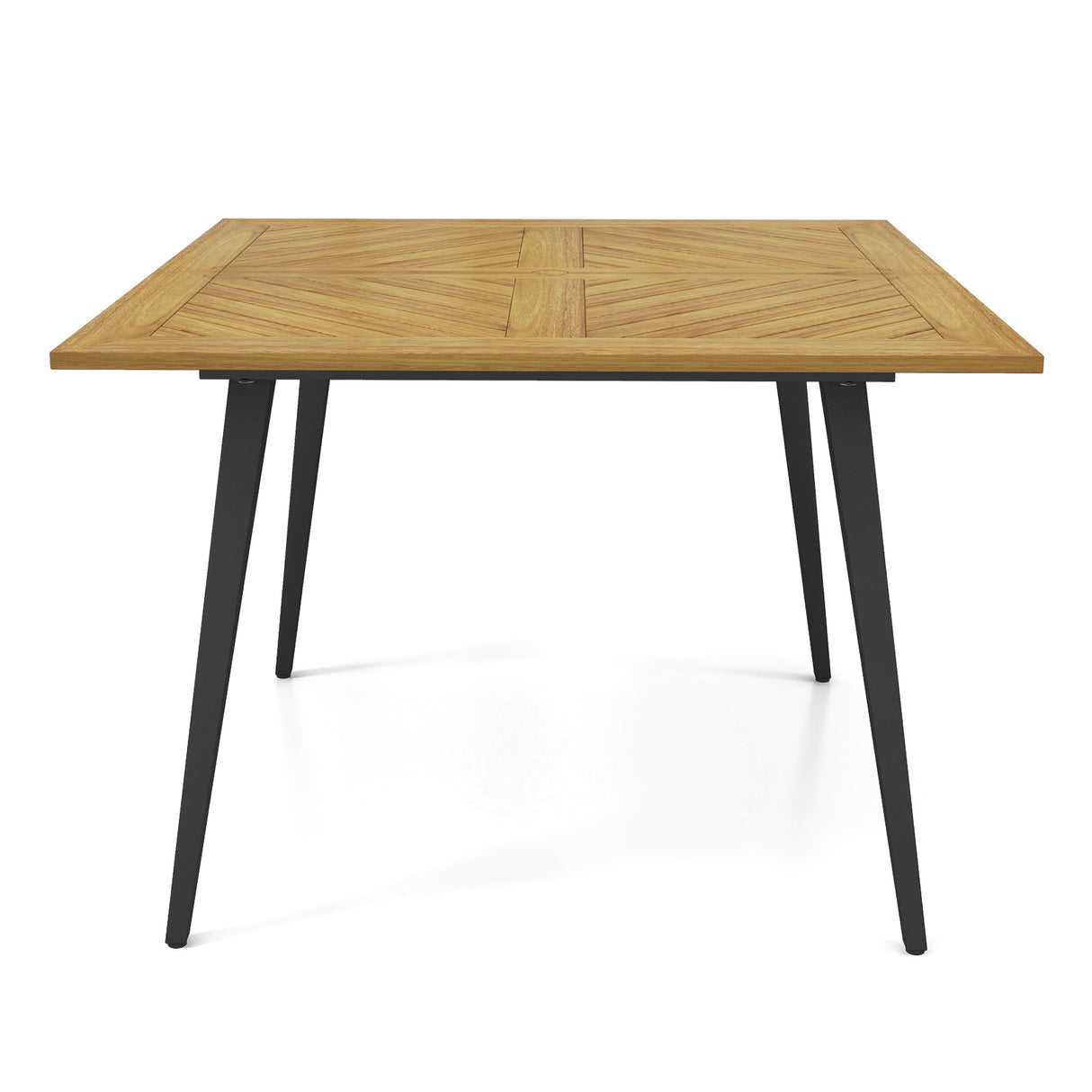 4-Person Acacia Wood Outdoor Dining Table for Garden Poolside and Backyard