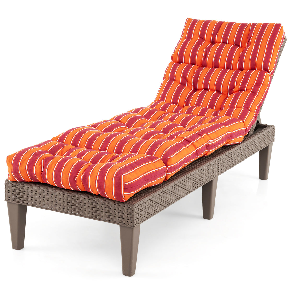 Outdoor Lounge Chaise Cushion with String Ties for Garden Poolside