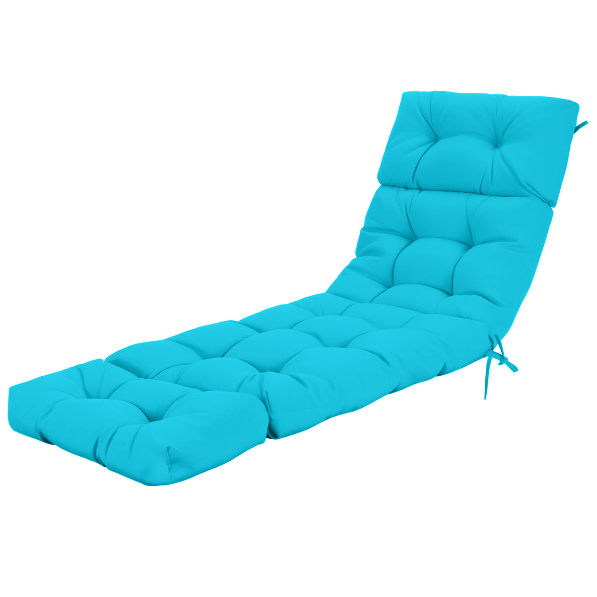 Outdoor Lounge Chaise Cushion with String Ties for Garden Poolside