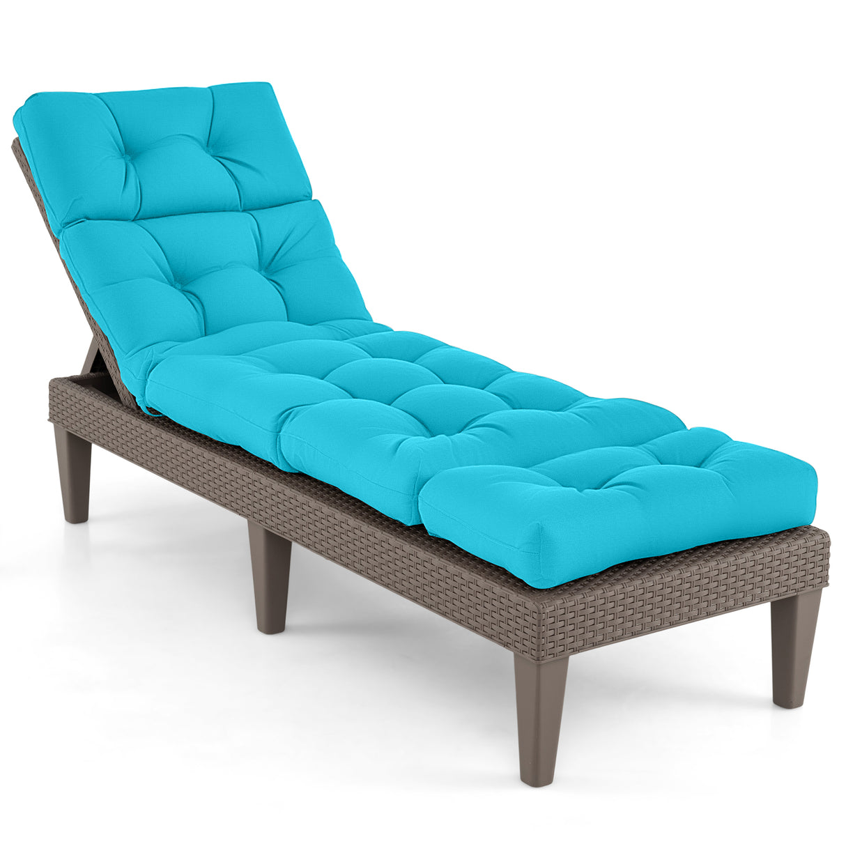 Outdoor Lounge Chaise Cushion with String Ties for Garden Poolside