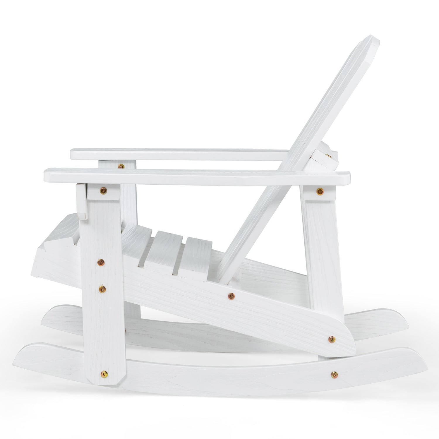 Outdoor Wooden Kid Adirondack Rocking Chair with Slatted Seat