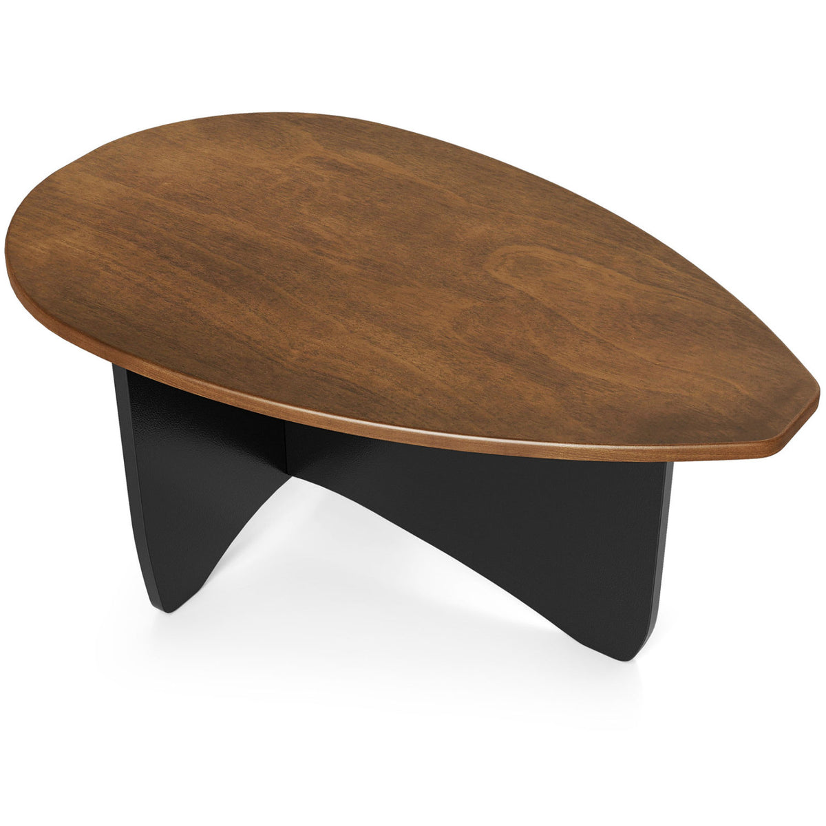 Oval Coffee Table Mid Century Modern Accent Table Low Profile Wooden Center Table