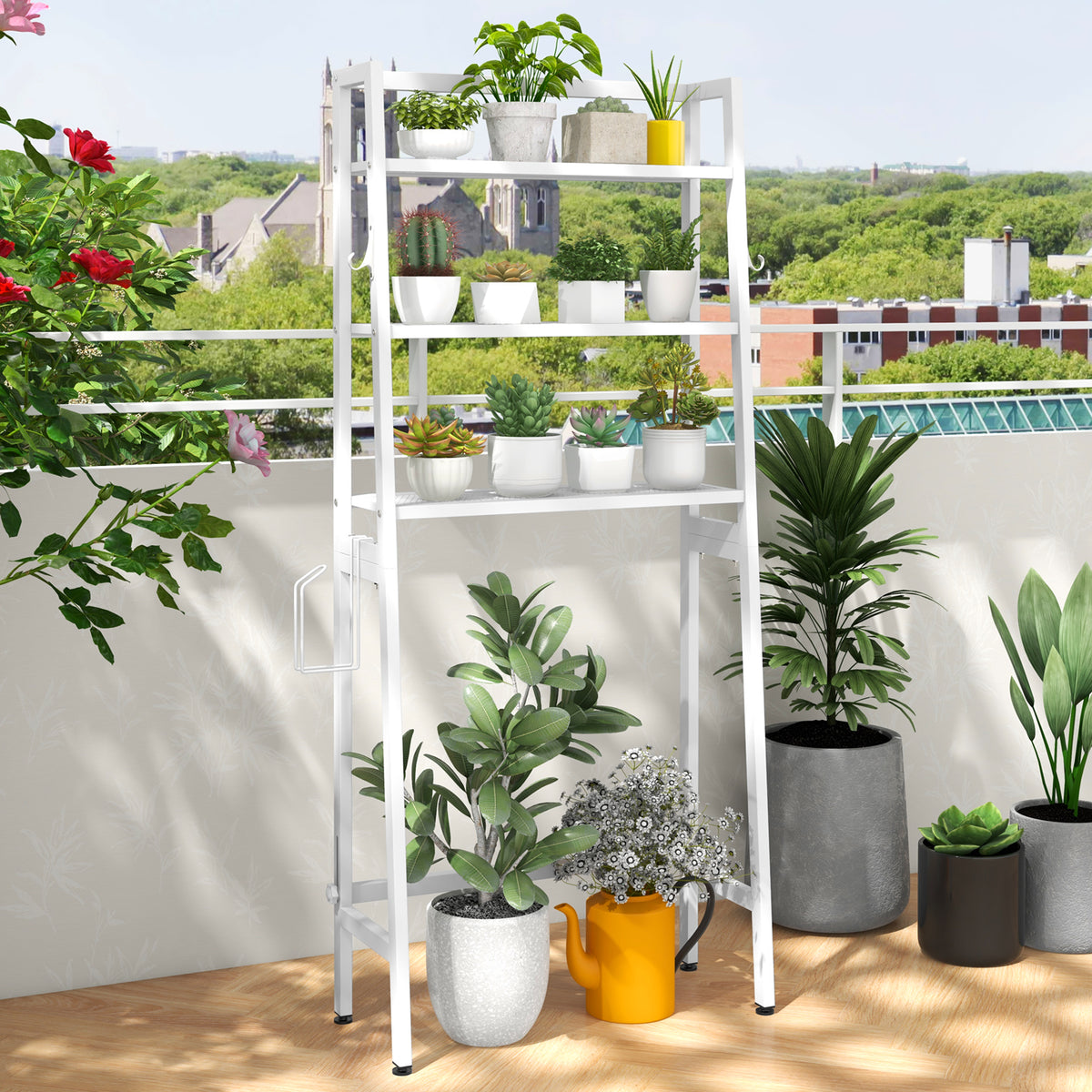 3-Tier Over The Toilet Storage Shelf with Adjustable Bottom Bar