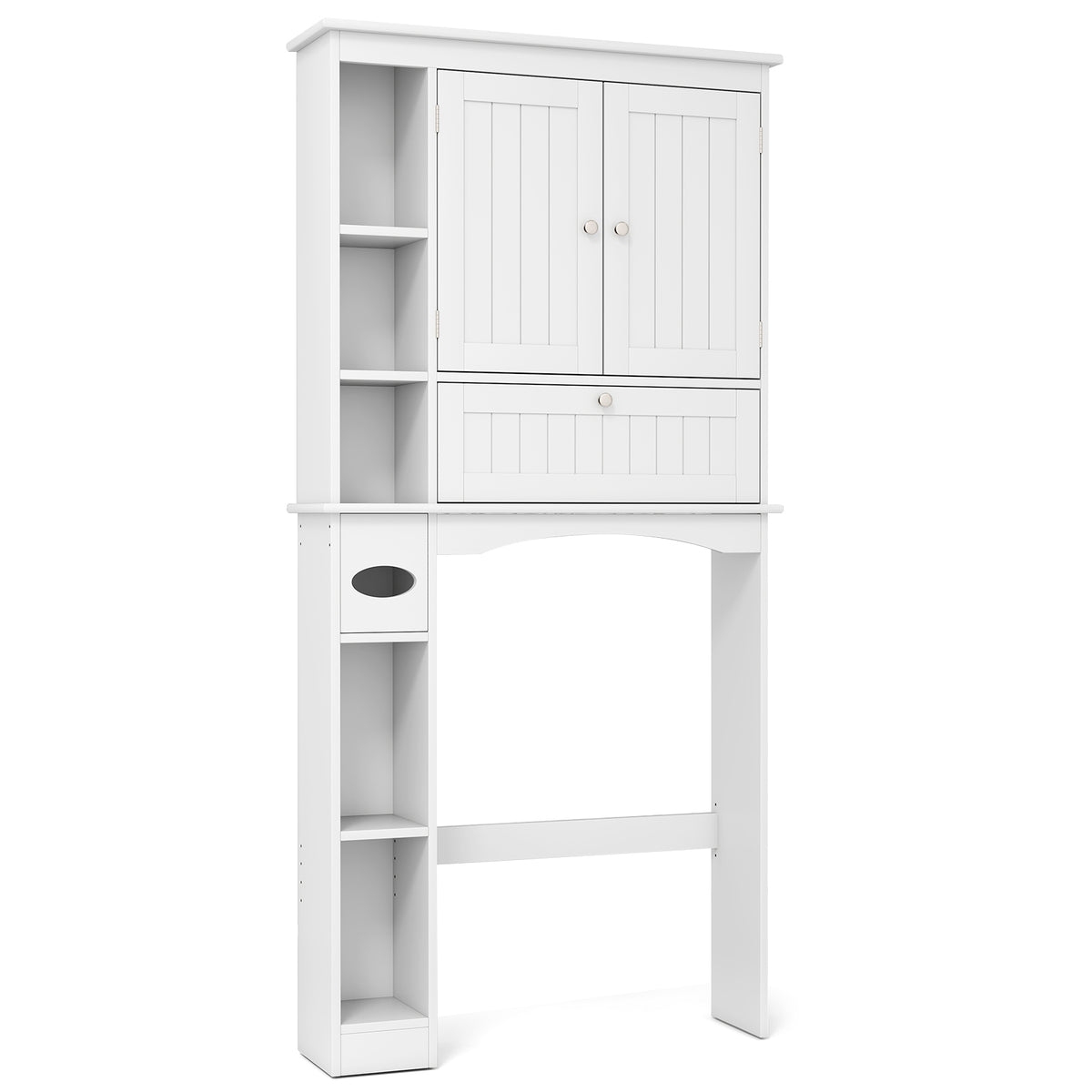 Over the Toilet Storage Cabinet with Adjustable Shelf and Bottom Bar