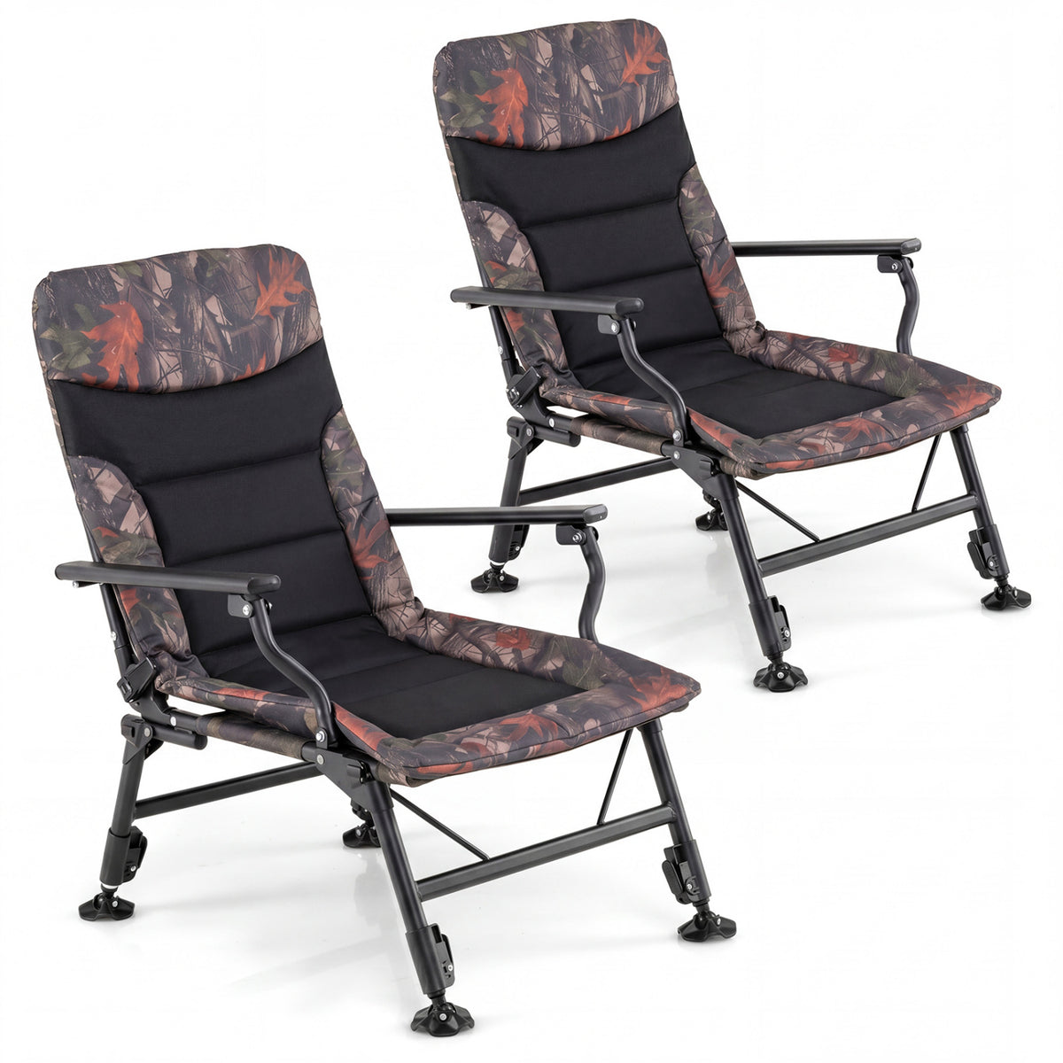 Oversized Foldable Fishing Chair for Adults with Armrest