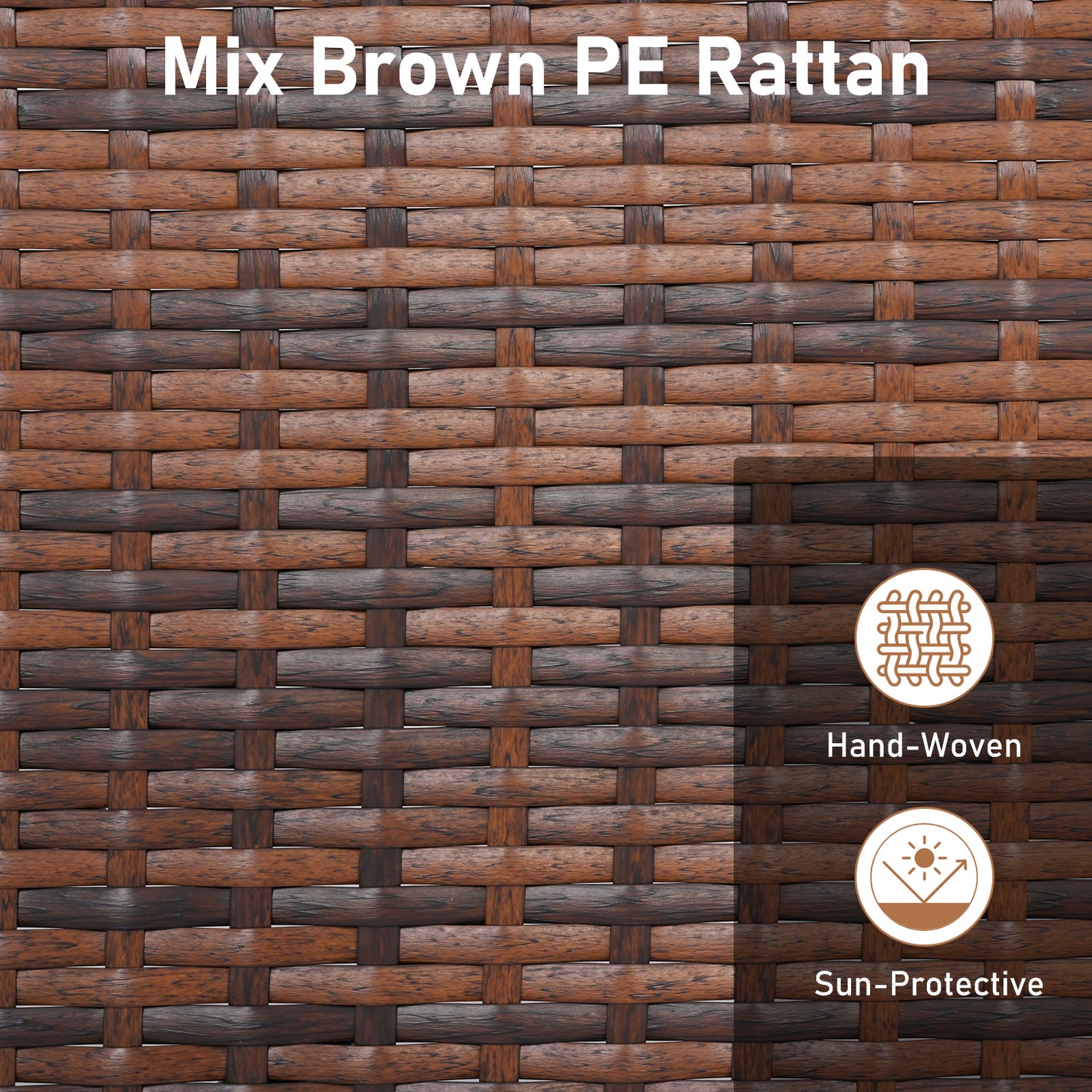 PE Rattan Wicker Ottomans Set of 2 with Removable Cushions-Beige
