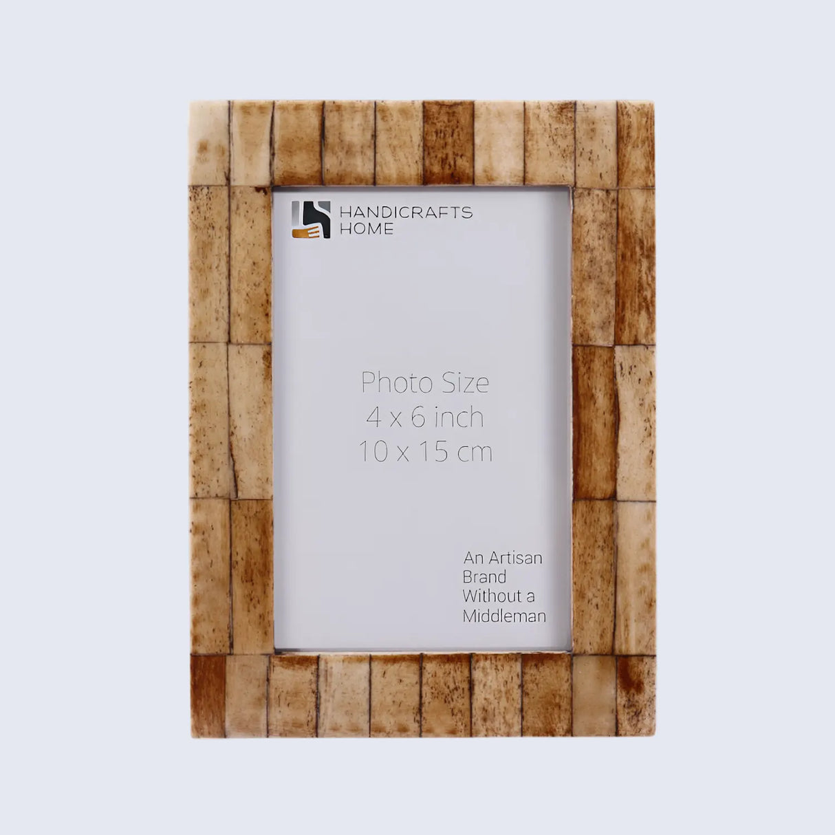 Antique Tile Brown Bone Inlay Frame - Desk & Wall Display, 2 Sizes