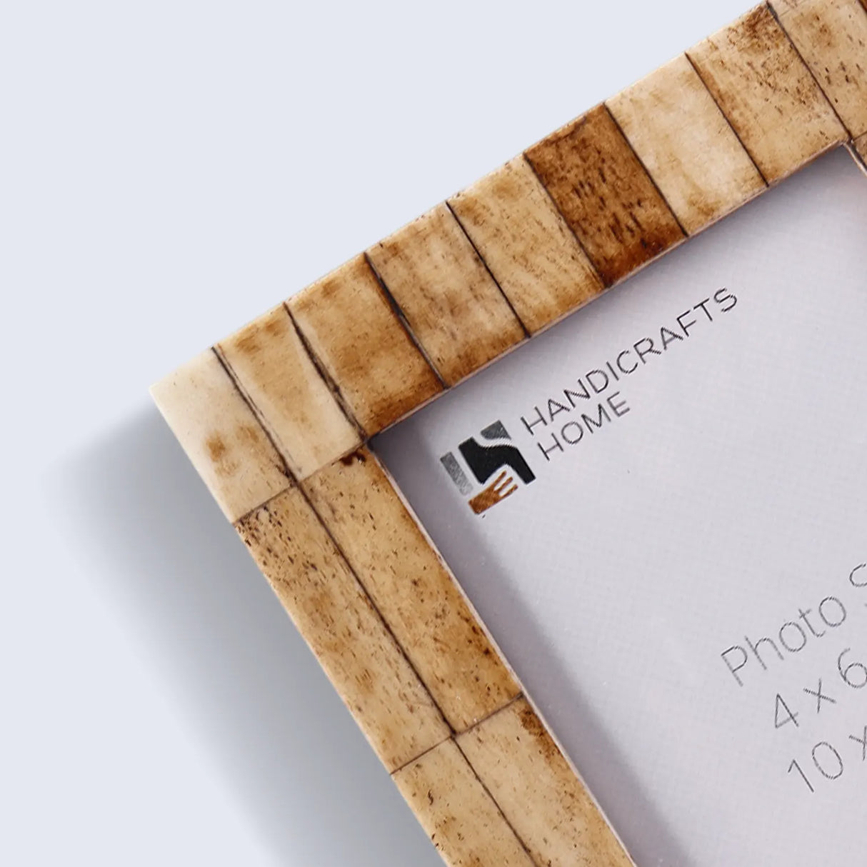 Antique Tile Brown Bone Inlay Frame - Desk & Wall Display, 2 Sizes