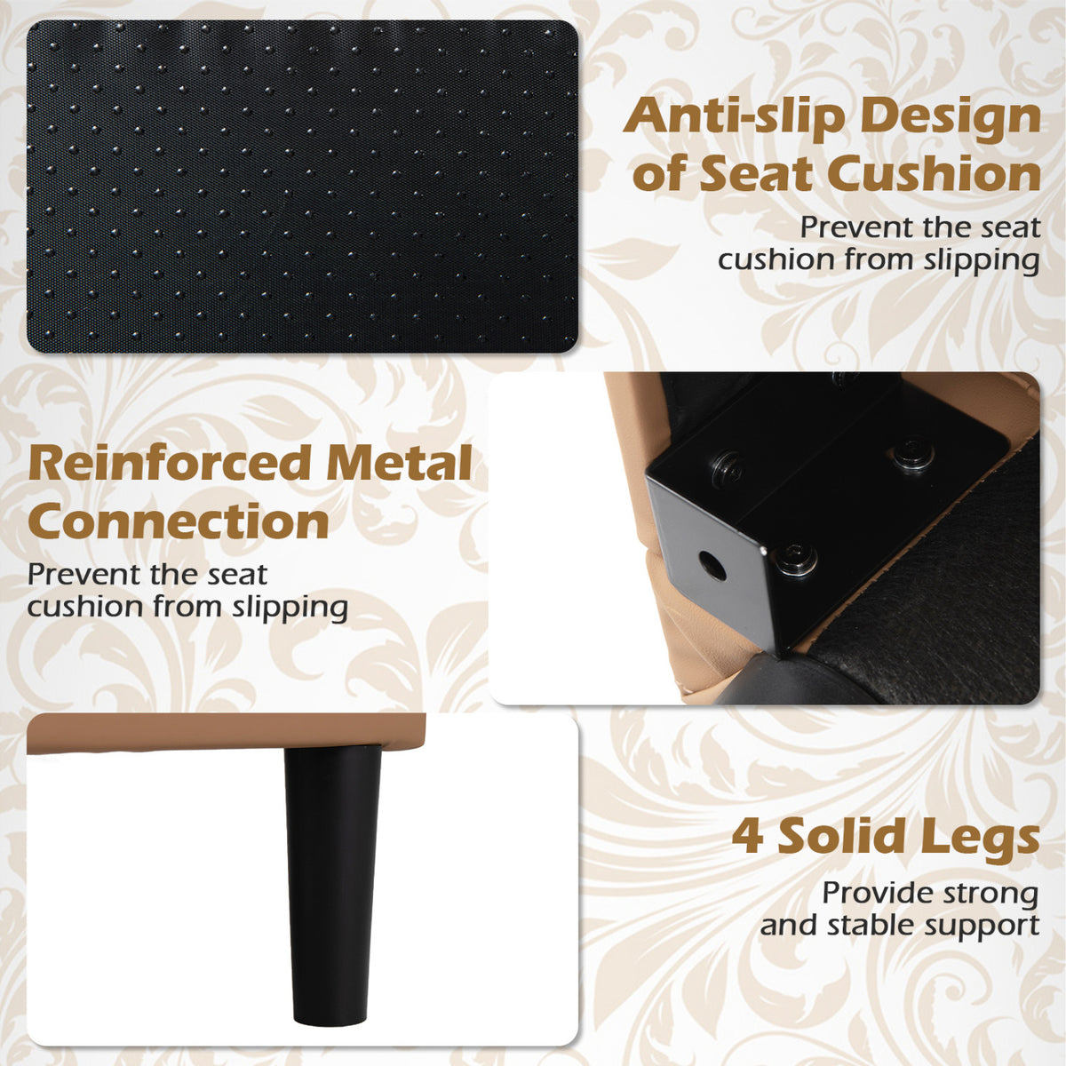 PU Leather Modern Accent Chair with Removable Seat Cushion-Brown