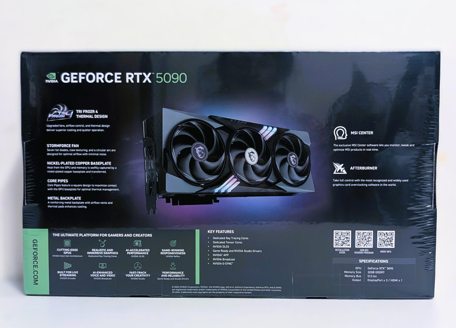 MSI Nvidia GeForce RTX 5090 GAMING TRIO OC 32G Graphics Card
