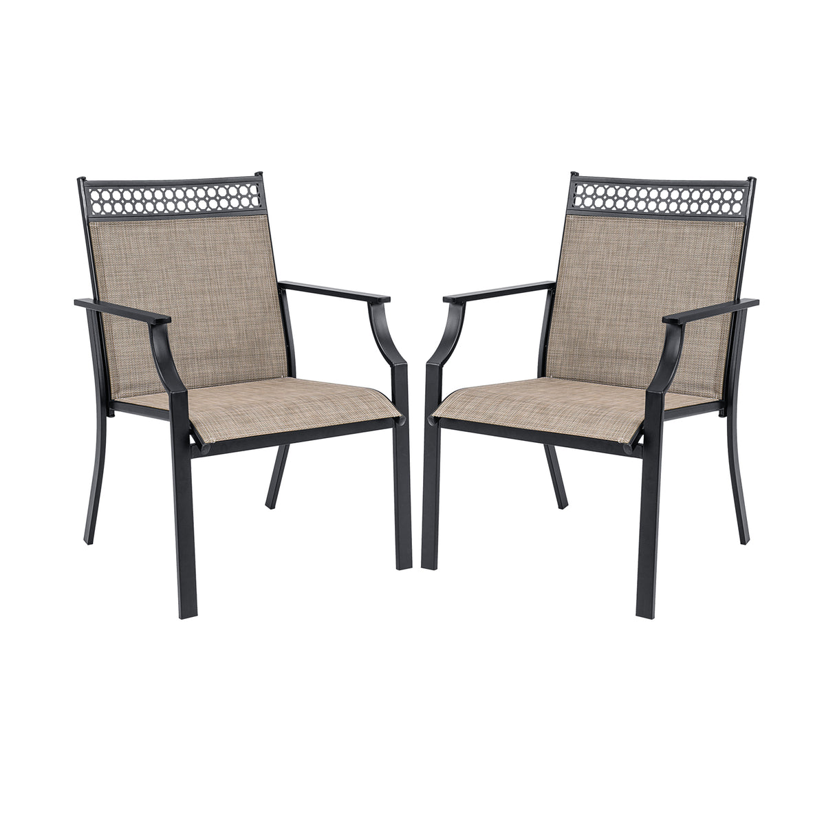 Patio Chairs Set of 2 with All Weather Breathable Fabric