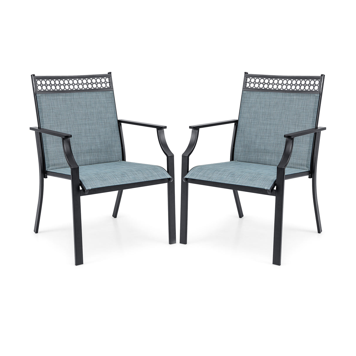 Patio Chairs Set of 2 with All Weather Breathable Fabric