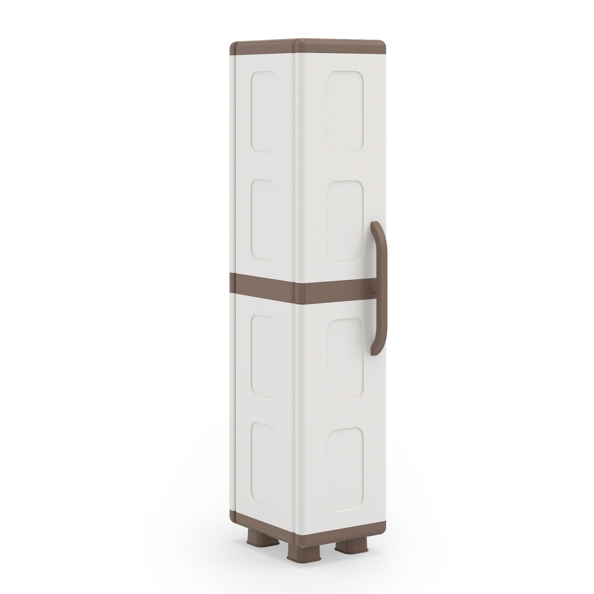 Plastic Kitchen Pantry with 4 Adjustable Shelves and Single Door for Living Room and Kitchen