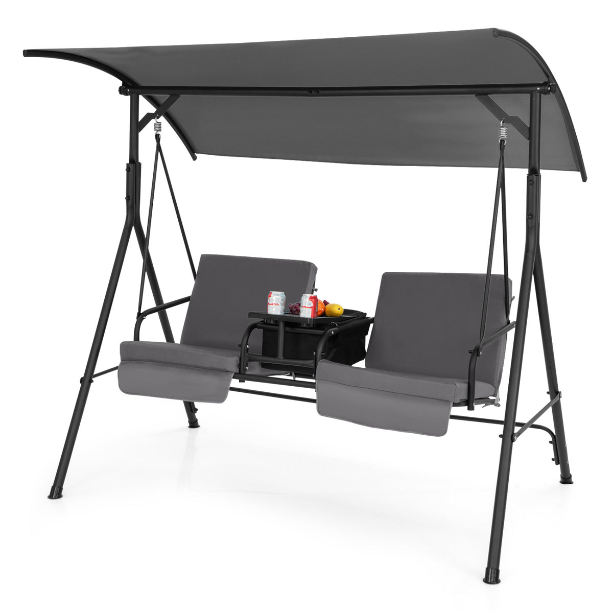 Porch Swing Chair with Adjustable Canopy