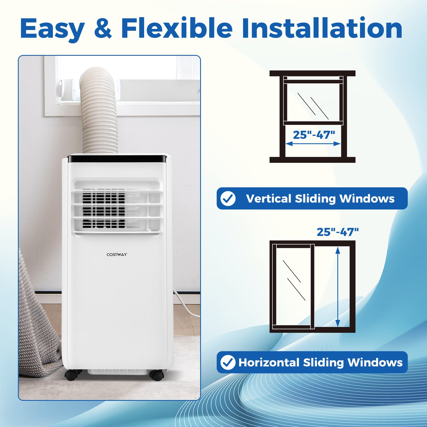 8000 BTU Portable Air Conditioner with Remote Control Cools up to 250 Sq.Ft