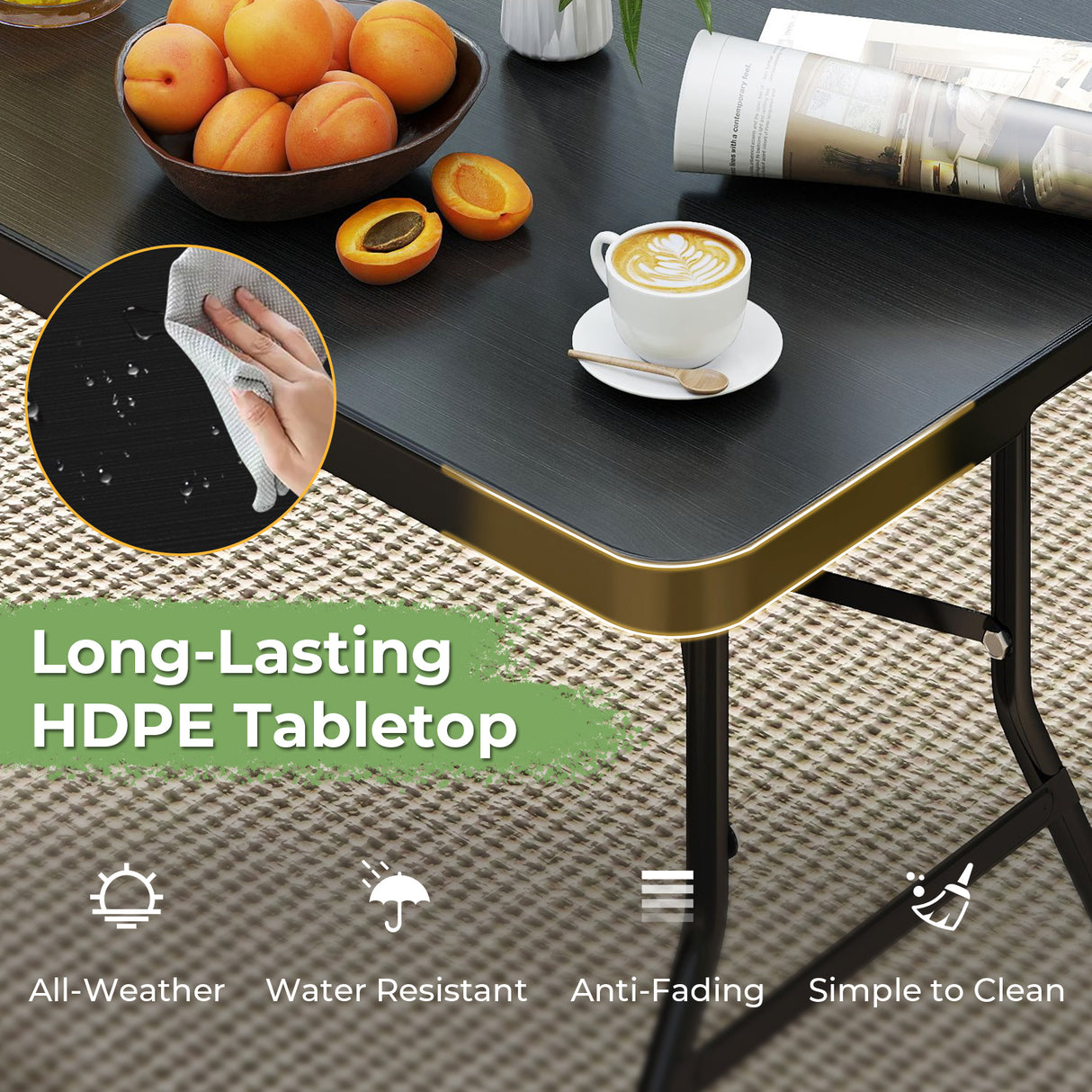 Portable Folding Camping Table with Carrying Handle for Picnic