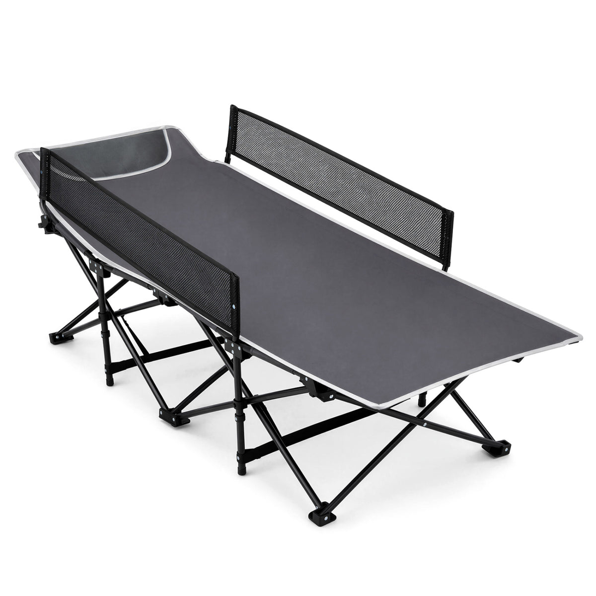 Portable Travel Toddler Cot Bed with Guardrail for Outdoor Indoor