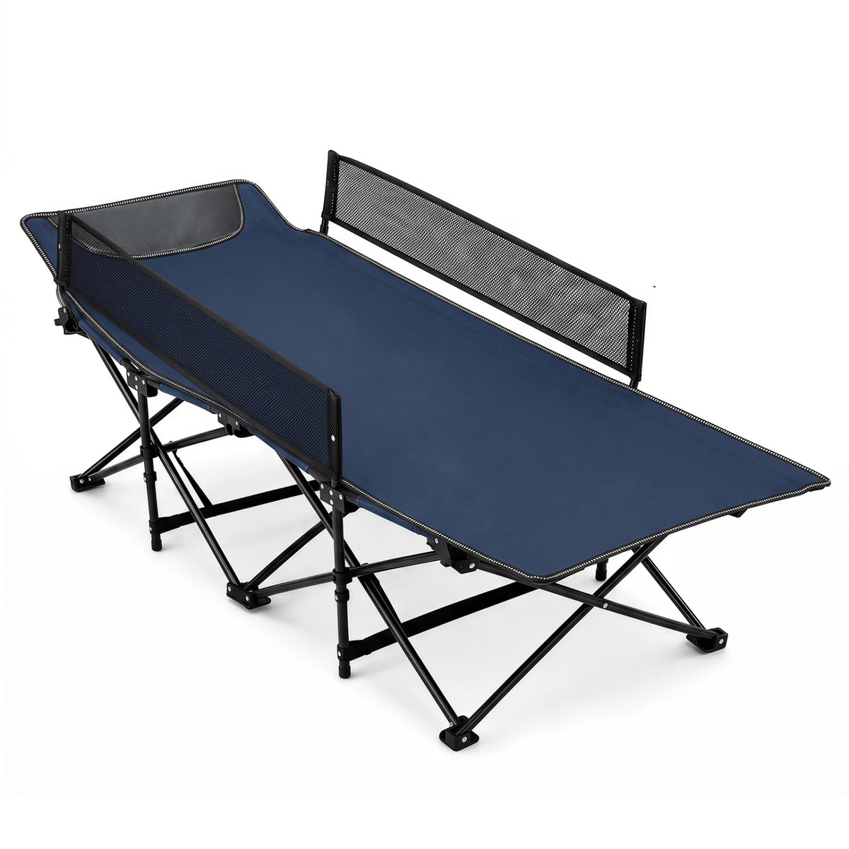 Portable Travel Toddler Cot Bed with Guardrail for Outdoor Indoor