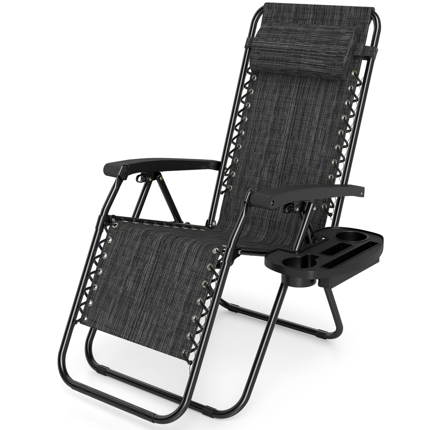 Portable Zero Gravity Chairs with Cup Holder Trays and Backrest