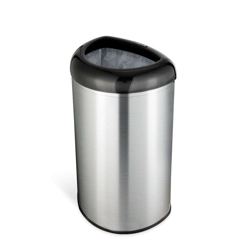 Semi-Round Open Top Trash Can 13 Gallon, Black/Blue/Red | OTT-50-19