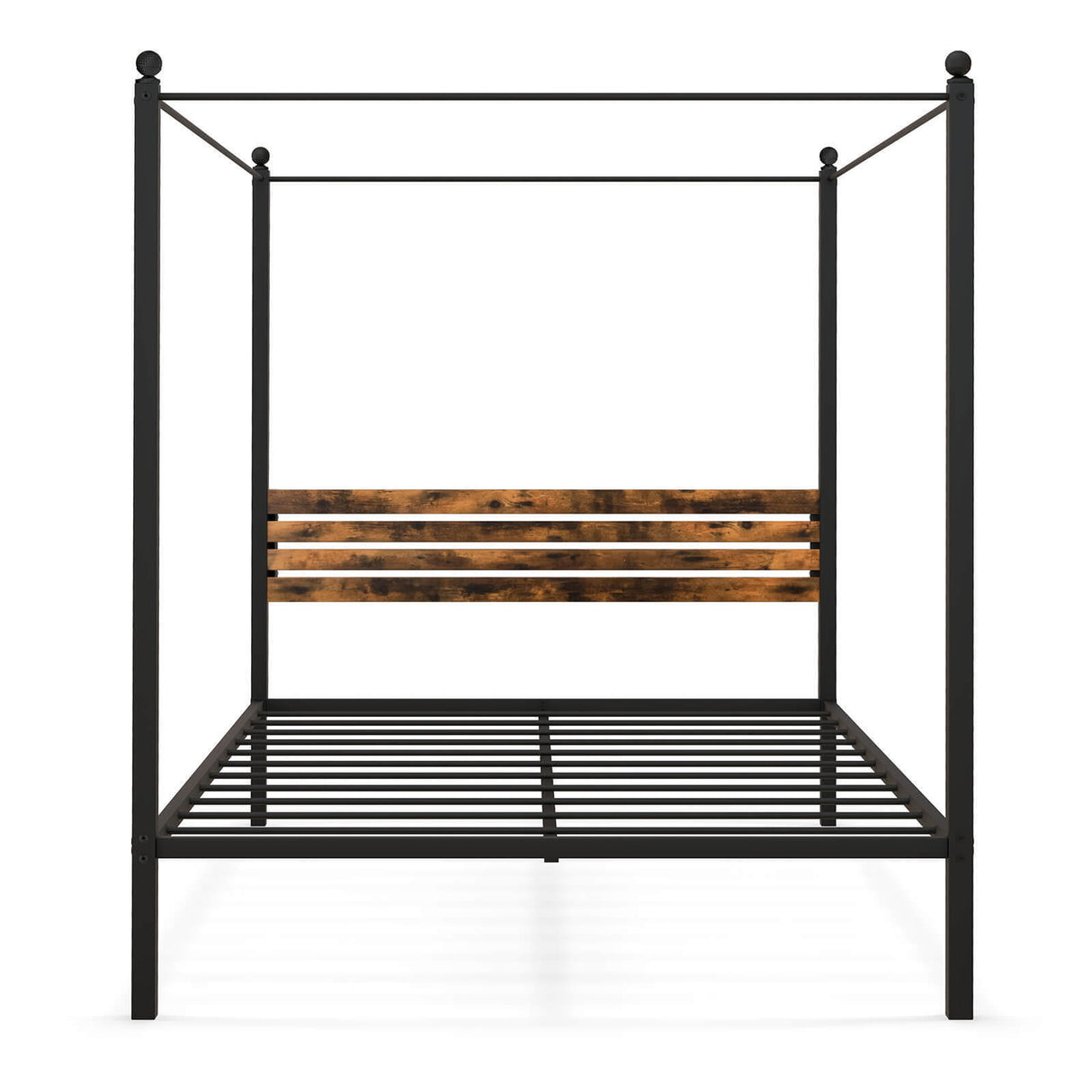 Queen Size Canopy Bed Frame with Under Bed Storage