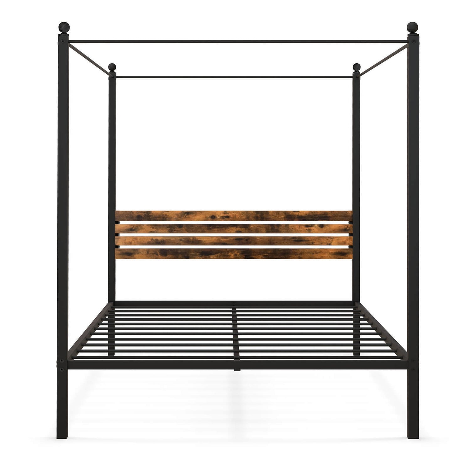 Queen Size Canopy Bed Frame with Under Bed Storage