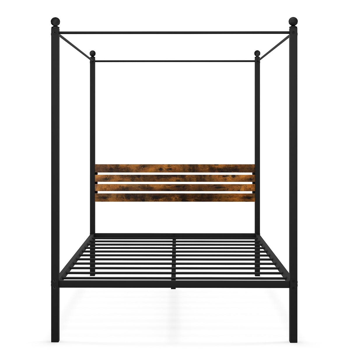 Queen Size Canopy Bed Frame with Under Bed Storage