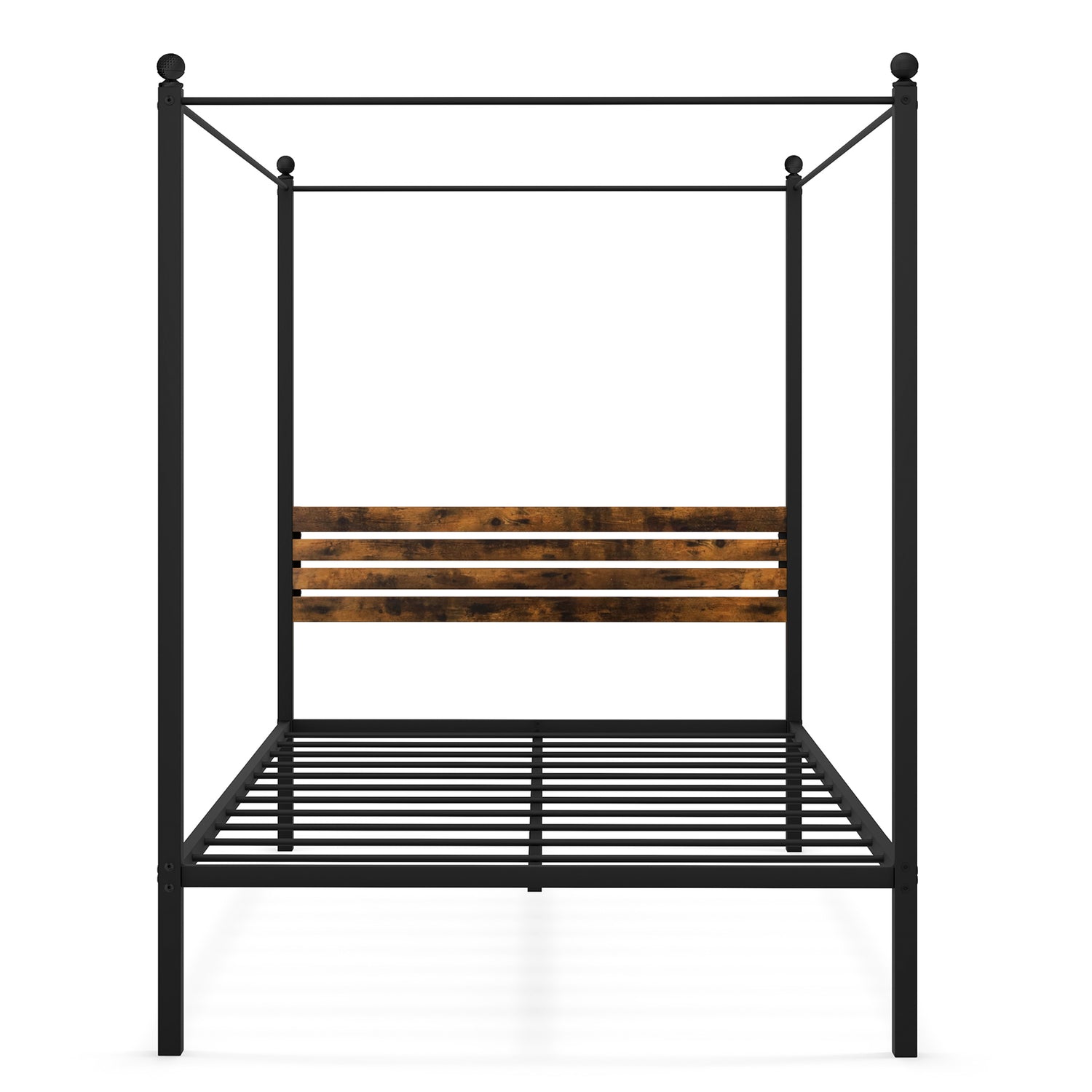 Queen Size Canopy Bed Frame with Under Bed Storage