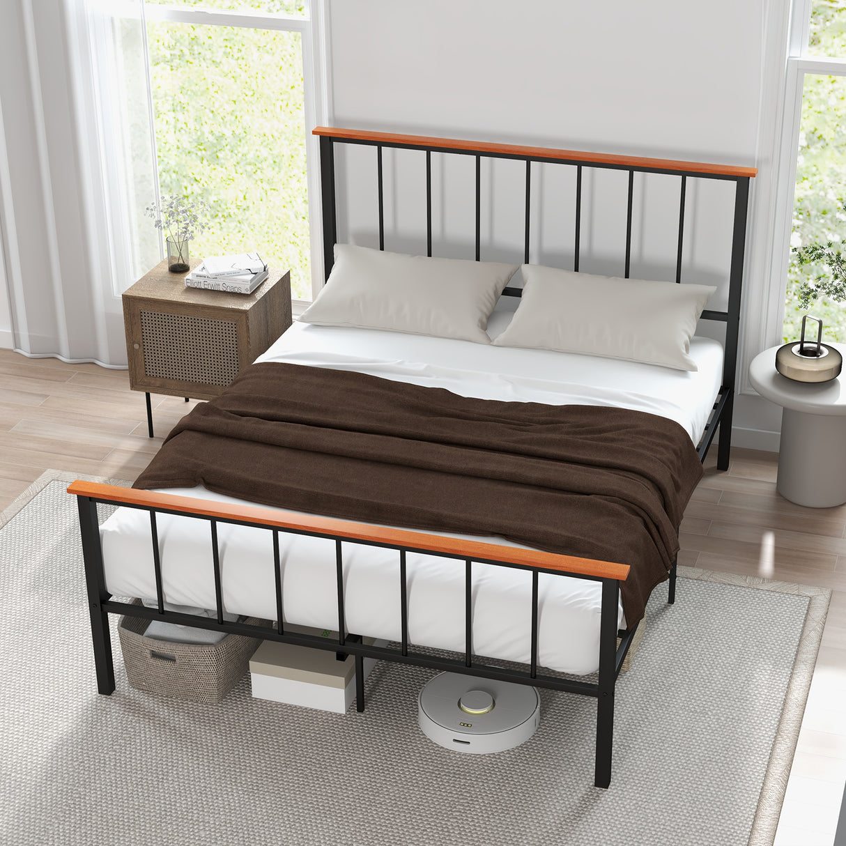 Bed Frame with Headboard and Footboard