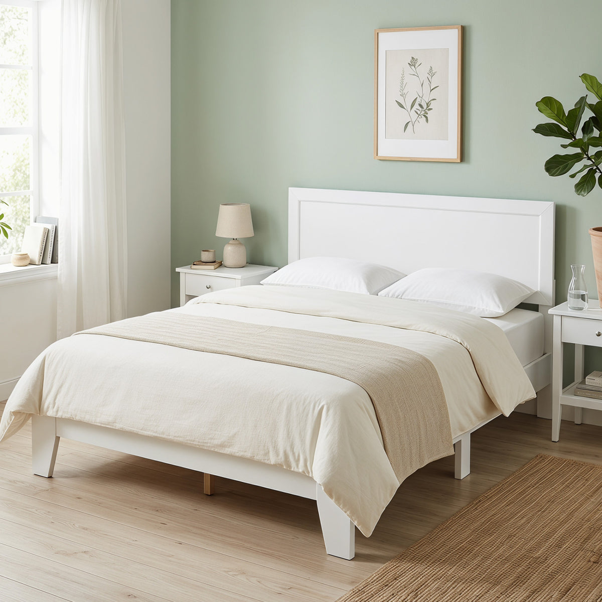 Queen Size Modern Bed Frame with Headboard
