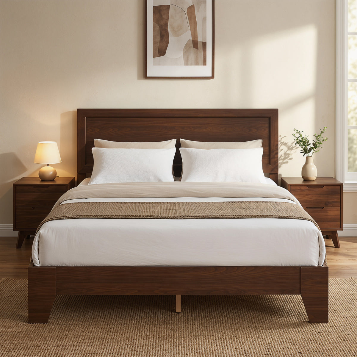 Queen Size Modern Bed Frame with Headboard