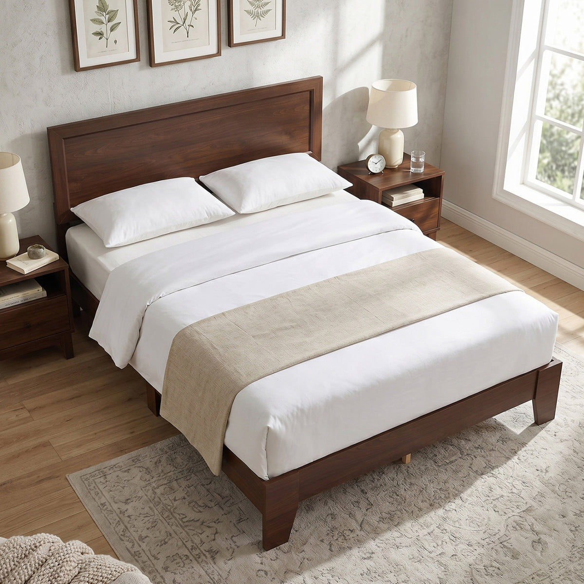 Queen Size Modern Bed Frame with Headboard