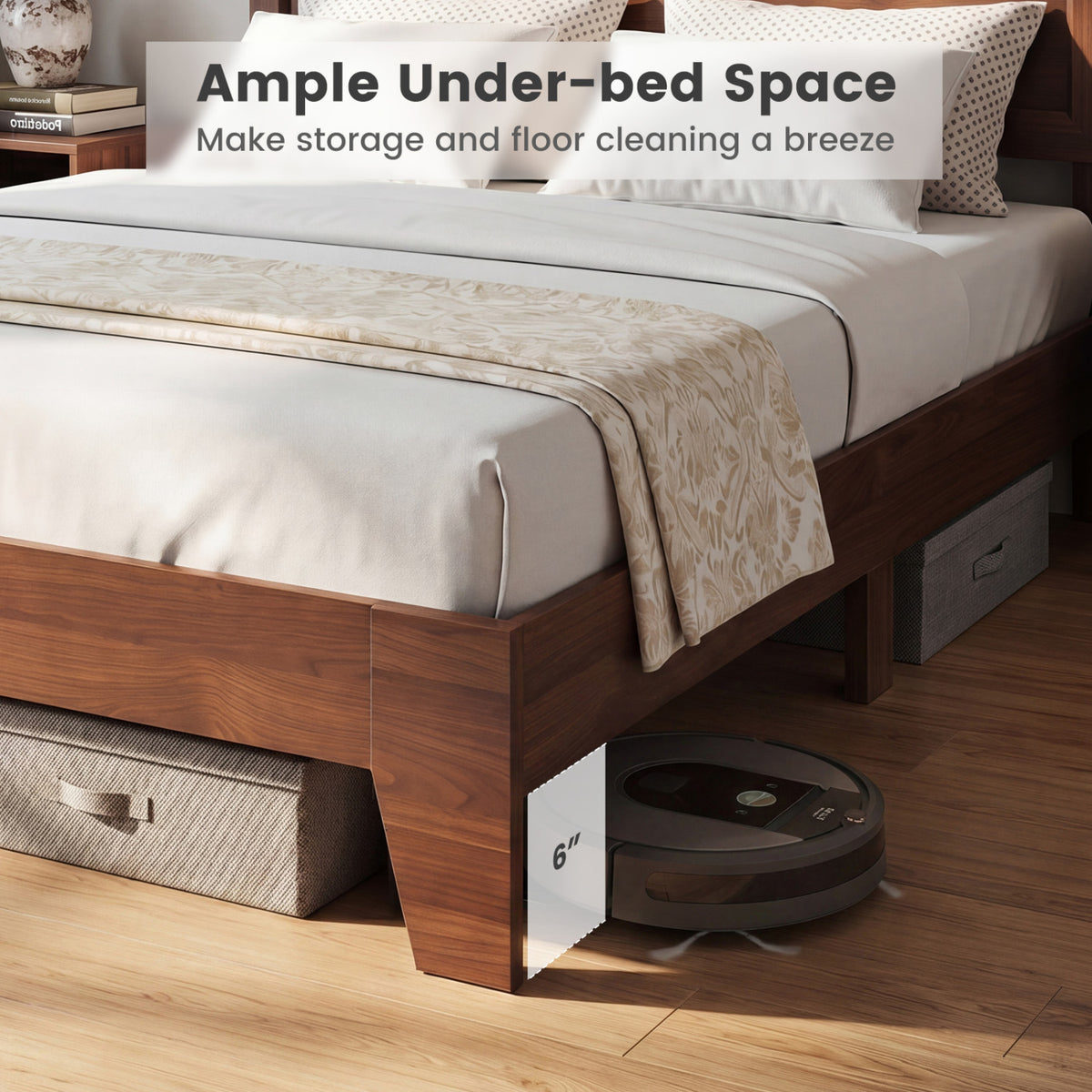 Queen Size Modern Bed Frame with Headboard