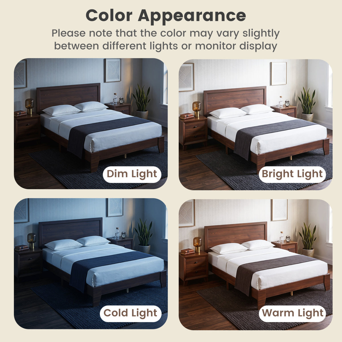 Queen Size Modern Bed Frame with Headboard